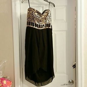 Nwt Black and sequence gold party dress size 11
